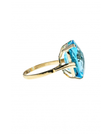 Złoty pierścionek Dolce Vita z topazem Swiss Blue - 1