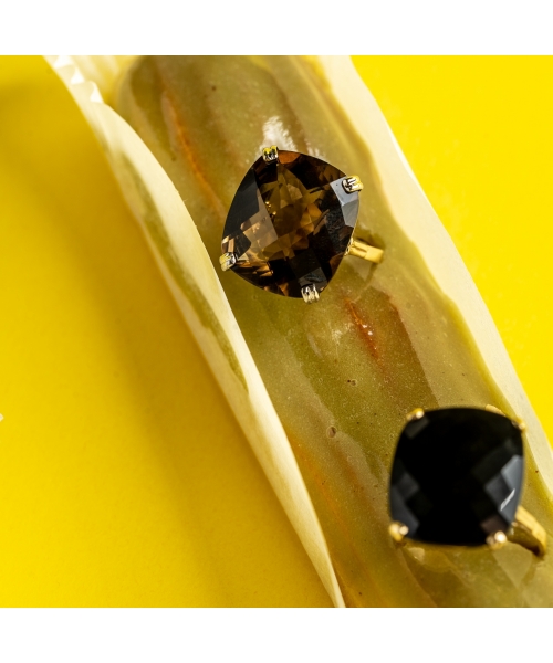 Gold Dolce Vita ring with smoky quartz - 9