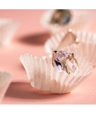 Gold Dolce Vita ring with rose amethyst - 2