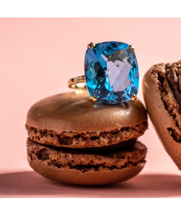Gold Dolce Vita ring with Swiss Blue topaz - 2