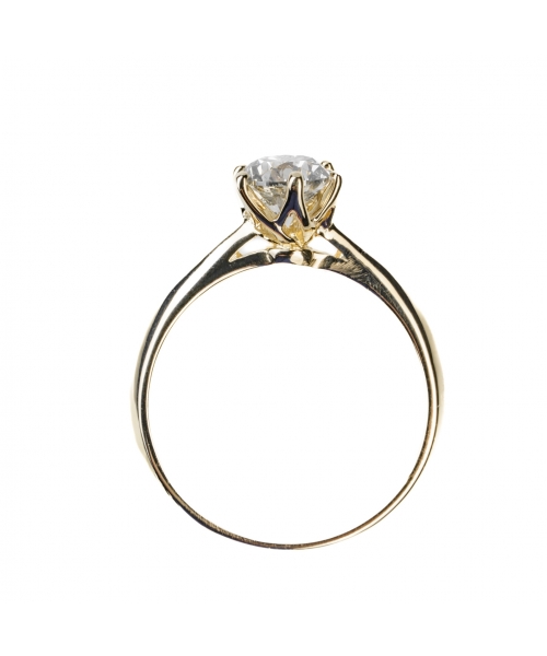 Złoty pierścionek zaręczynowy z diamentem 1 ct - 3