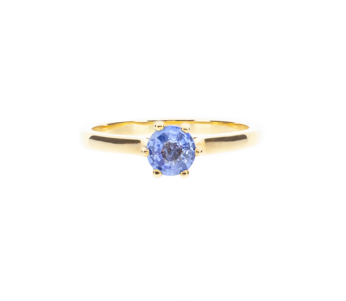 Gold engagement ring with kianite - 1