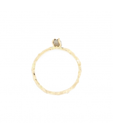 Handcrafted gold ring with rough diamond - 3