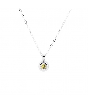 Gold necklace with green diamond 45 cm - 1