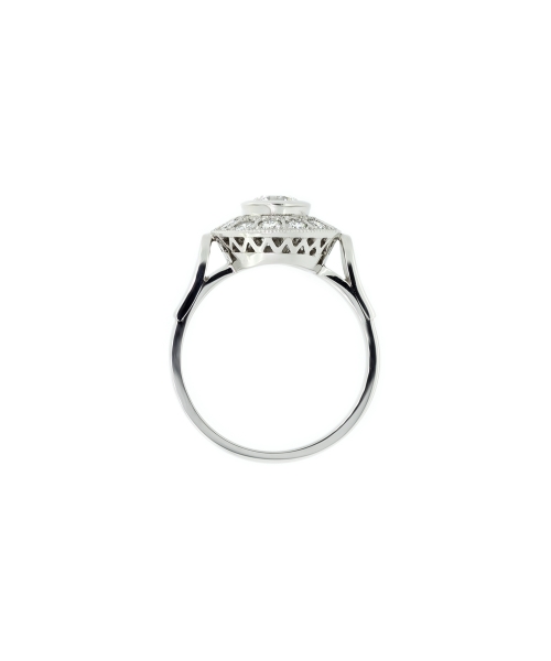 Platinum diamond retro style ring - 3