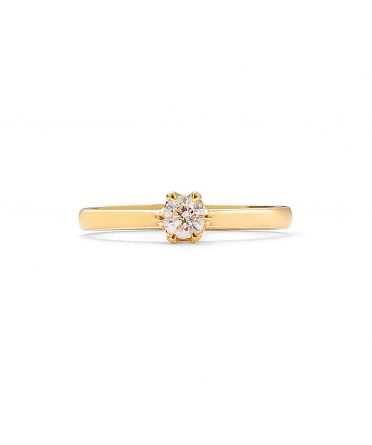 Delicate gold diamond engagement ring - 1
