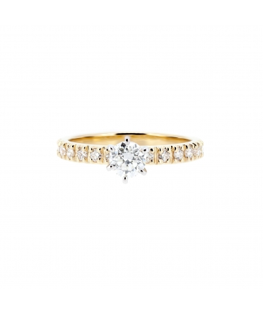 Gold engagement diamond ring - 1