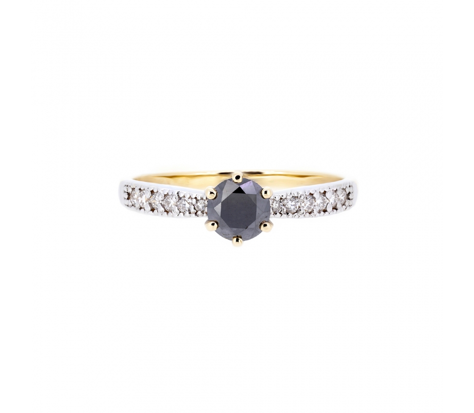 Black diamond engagement ring - 1