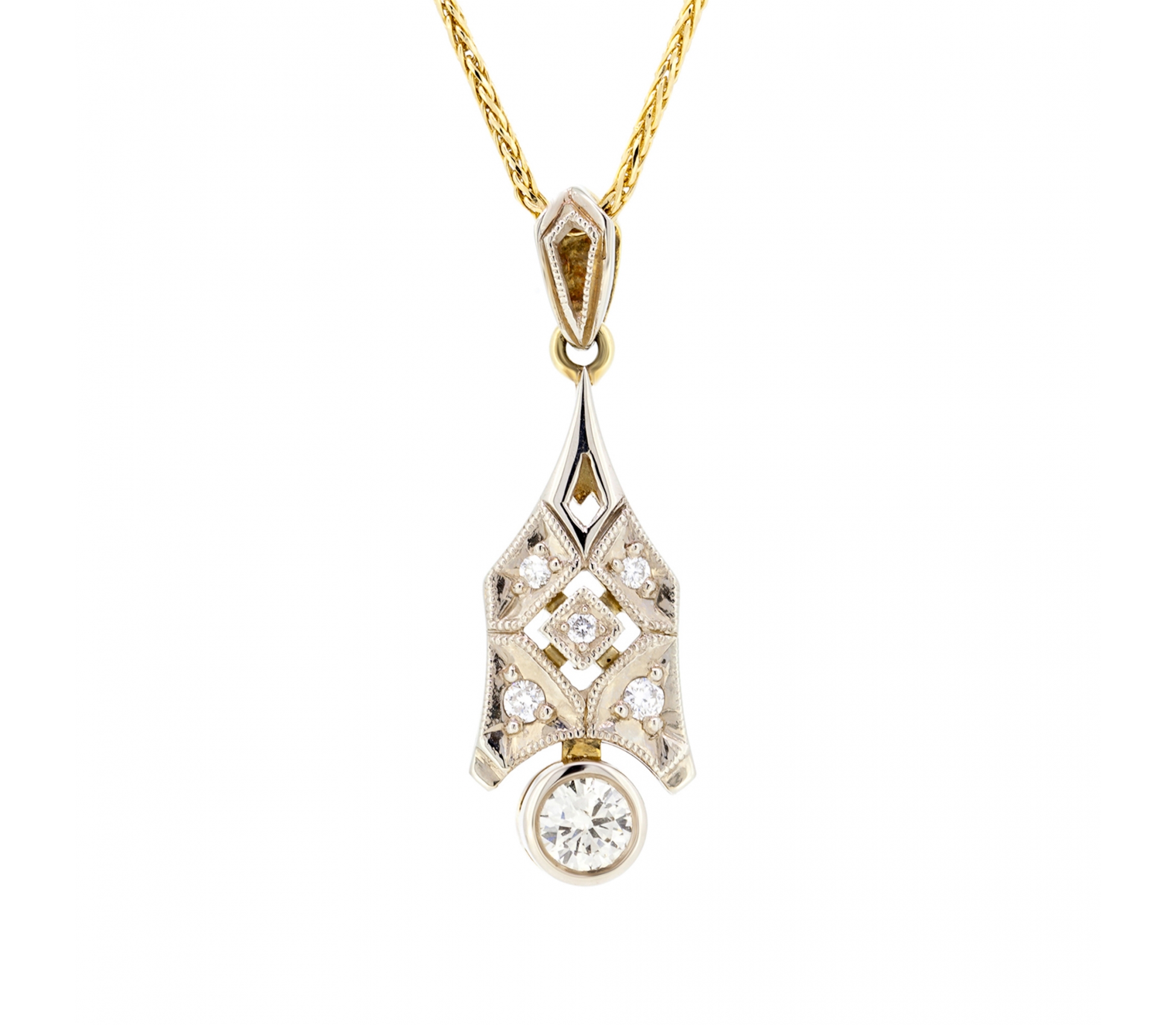 Art Deco Style Diamond Pendant - Necklaces from Cavendish Jewellers Ltd UK
