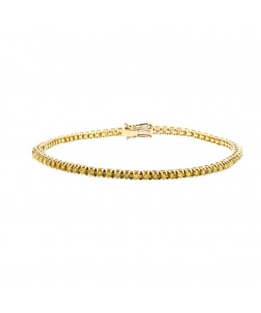 Fancy yellow diamond tennis bracelet - 1