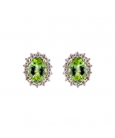 Tourmailn and diamond earrings - 1