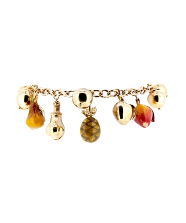Fruit charms gold bracelet - 1