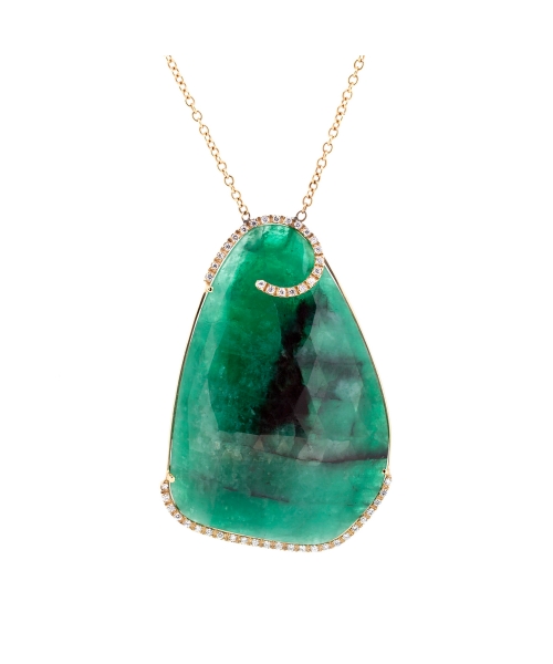 Emerald and diamond necklace - 1