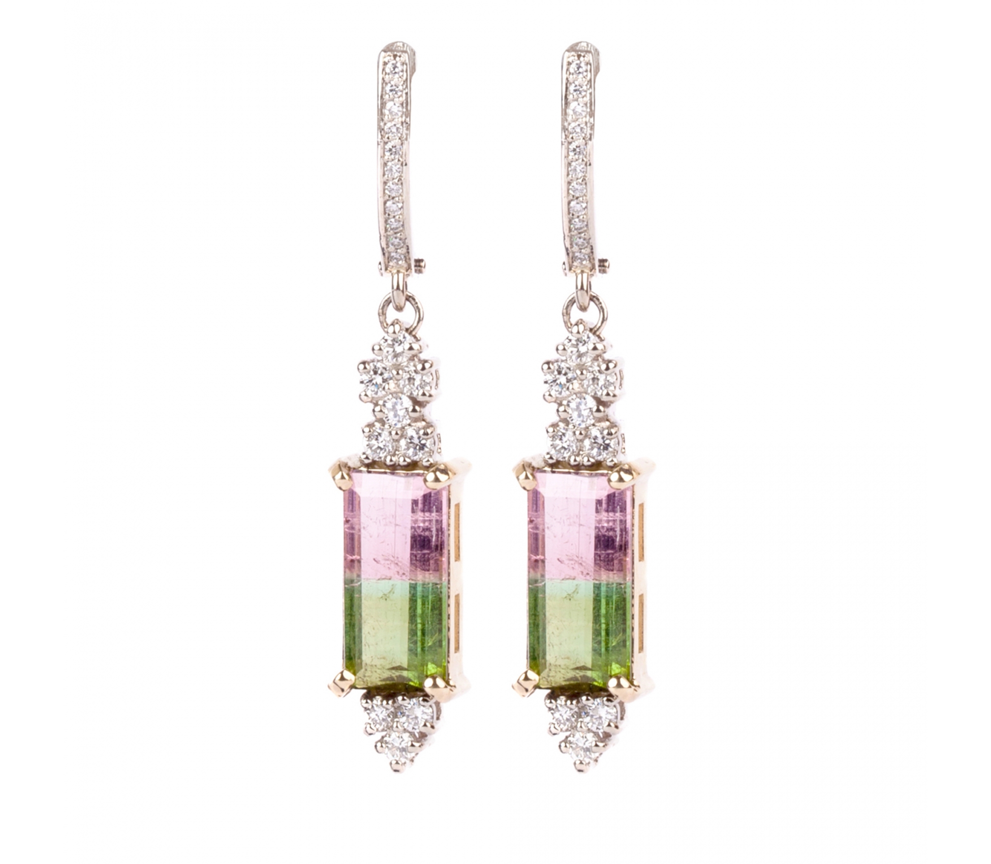 14K Watermelon Tourmaline Diamond Earrings | Sincerely Ginger – Sincerely  Ginger Jewelry