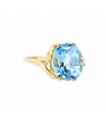 Swiss Blue topaz and diamond ring - 1