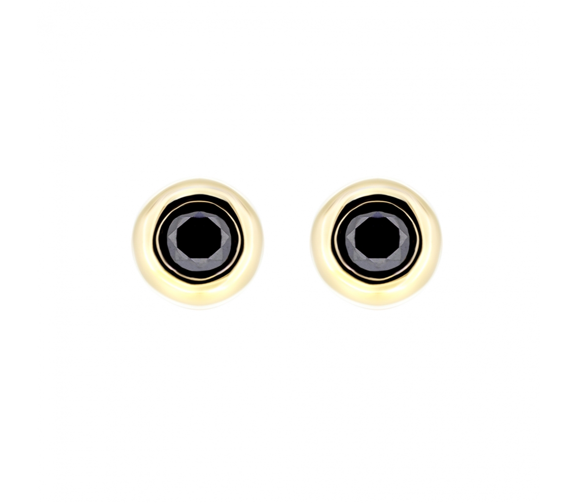 Black diamond earrings studs - 1