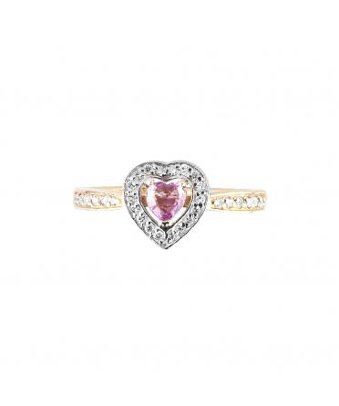 Pink sapphire and diamond ring - 1