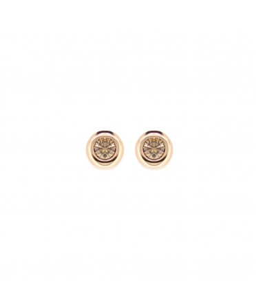 Gold studs with brown diamonds - 1