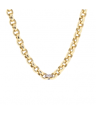 Gold rolo chain necklace 45 cm - 1