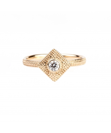 Gold ring with diamond - 2