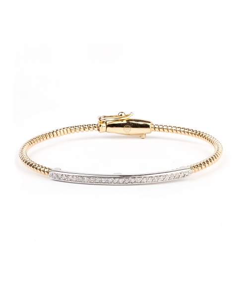 Gold bangle bracelet with diamonds - 1