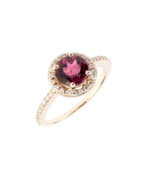 Gold ring with diamonds and tourmaline - 2