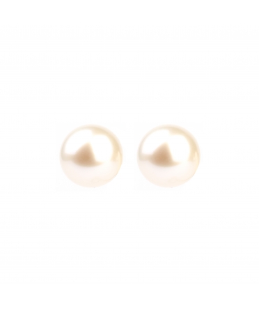 Gold stud earrings with pearls - 1