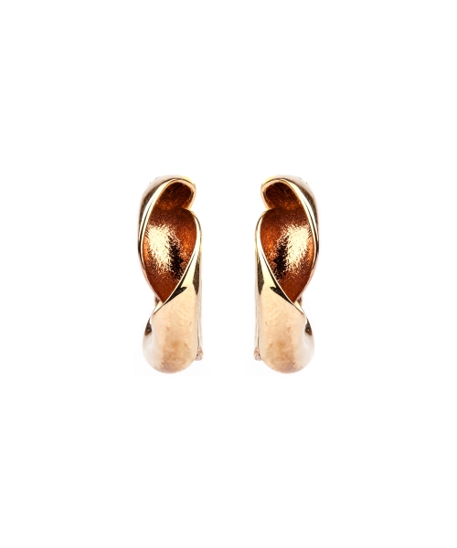 Gold two-color hoop earrings - 1