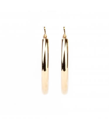 Gold wide hoop earrings - 1