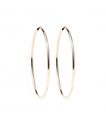 Gold hoop earrings 4 cm - 1