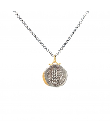 Gold and silver pendant with diamonds, Harvest Goddess - 1