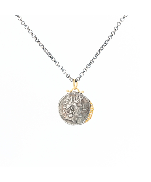 Gold and silver pendant with diamonds, Harvest Goddess - 2