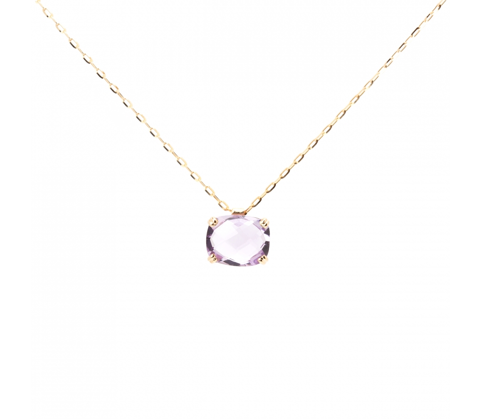 Gold Dolce Vita necklace with light amethyst