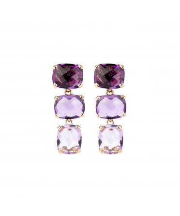 Gold Dolce Vita earrings with amethysts - 1
