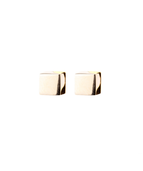 Gold stud cubes earrings - 1