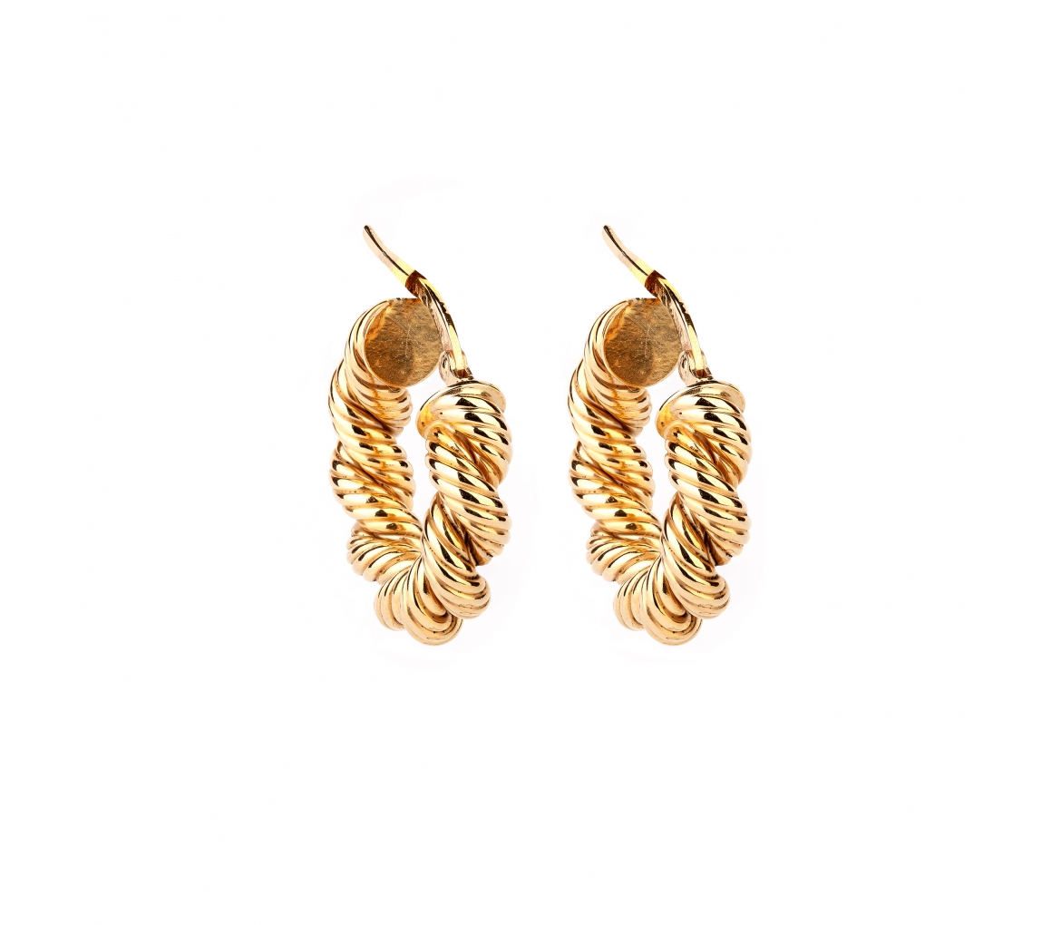 Gold twisted earrings - 1