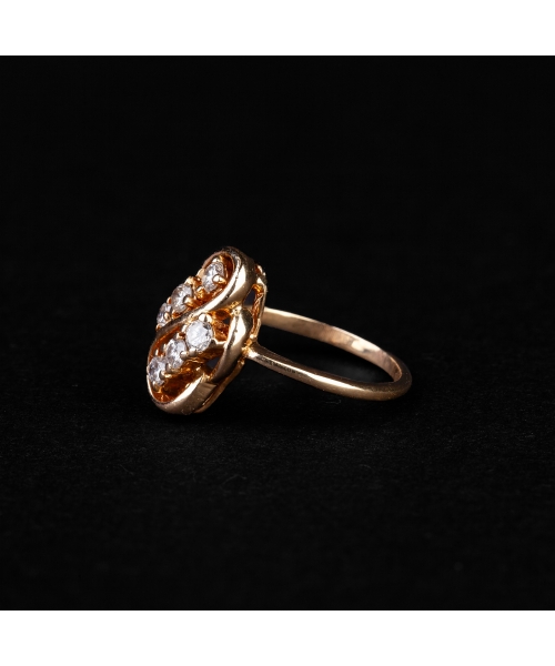 Złoty pierścionek z diamentami, połowa XX wieku - 1