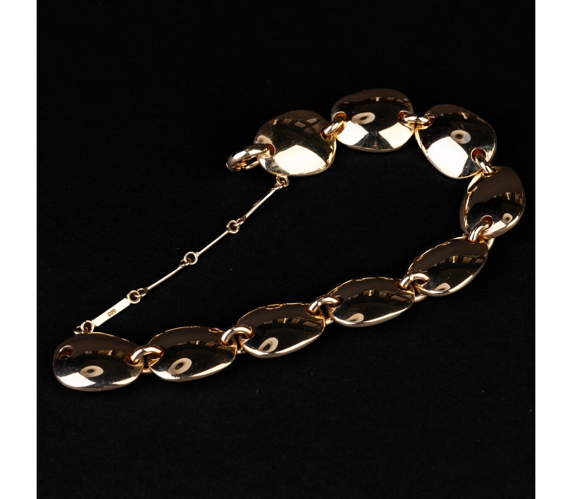 Gold bracelet with large links, vintage - 1