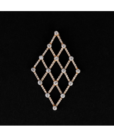Gold openwork pendant with diamonds - 1