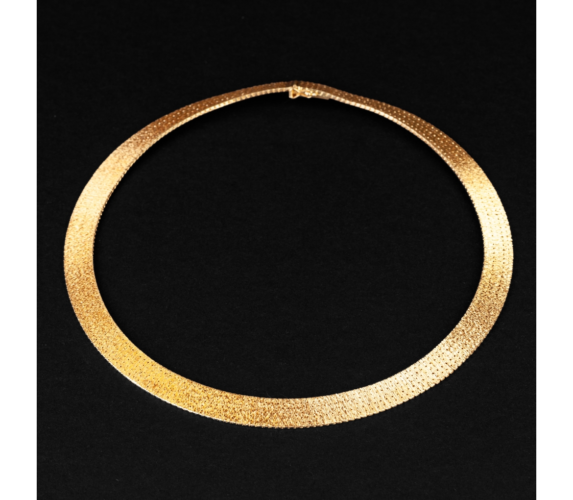 Gold rigid vintage necklace - 1