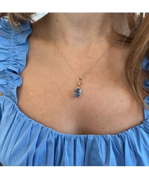 Gold Dolce Vita pendant with topaz Swiss Blue - 2