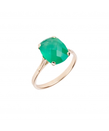 Złoty pierścionek Dolce Vita Mini z zielonym onyksem - 1