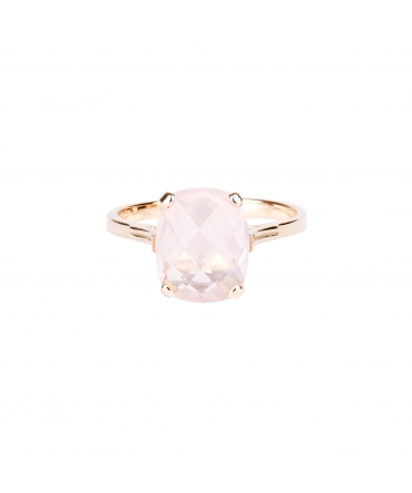 Złoty pierścionek Dolce Vita Mini z różowym kwarcem - 1