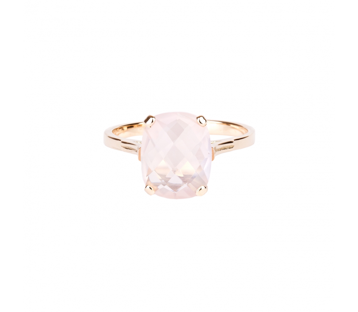 Złoty pierścionek Dolce Vita Mini z różowym kwarcem - 1