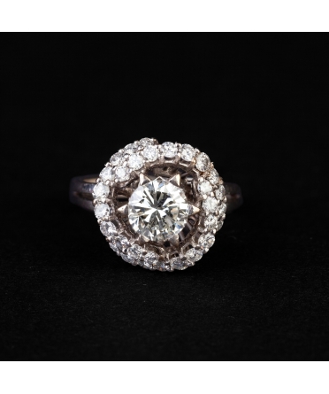 Gold vintage diamond ring - 1