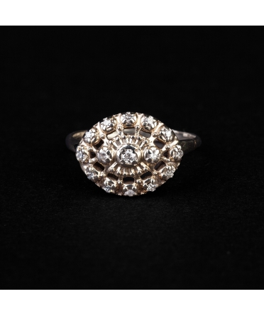 Gold ring with diamonds from the mid-20th century - 1