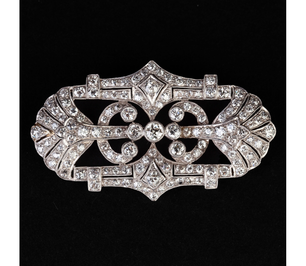 Platinum Art Deco Diamond Brooch - 1
