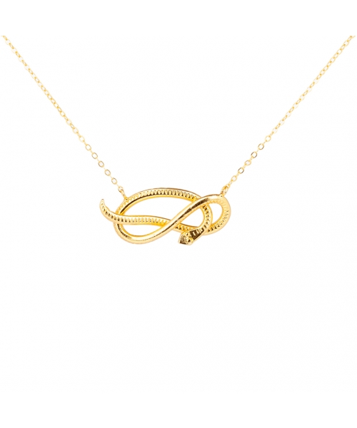 Goldplated snake necklace made of bronze II - 1