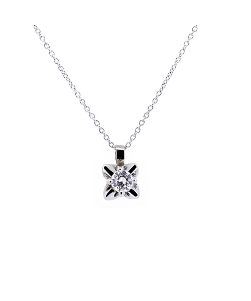 Gold diamond flower necklace - 1